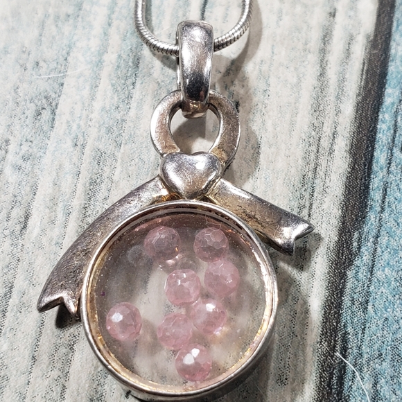 LENOX 925 Bow Floating  Glass Locket - Picture 3 of 12